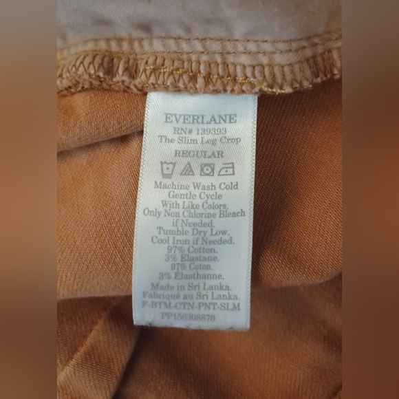 🍒 Everlane The Slim Leg Crop High Rise Mustard Yellow Jeans - Picture 5 of 5